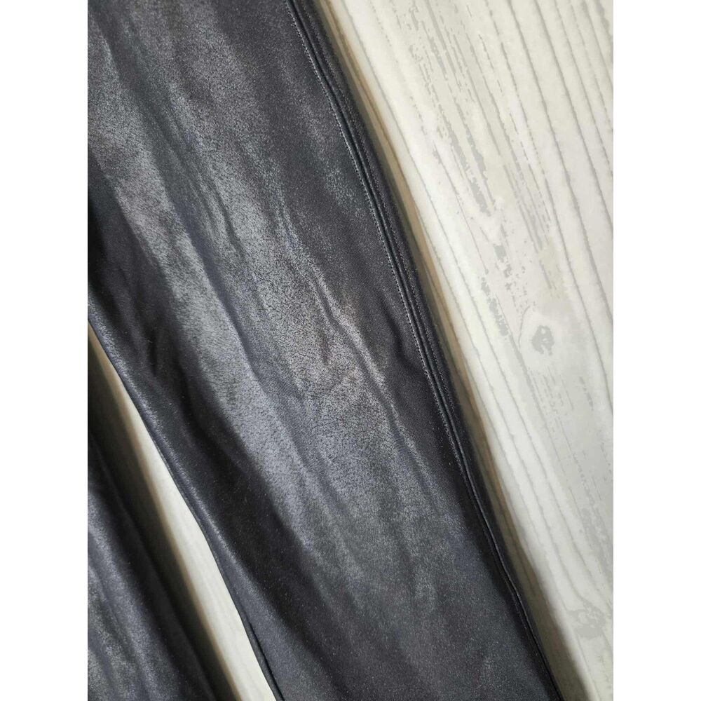 Spanx Faux Leather Leggings Black Size Large High Rise Shaping Lined - Picture 2 of 7